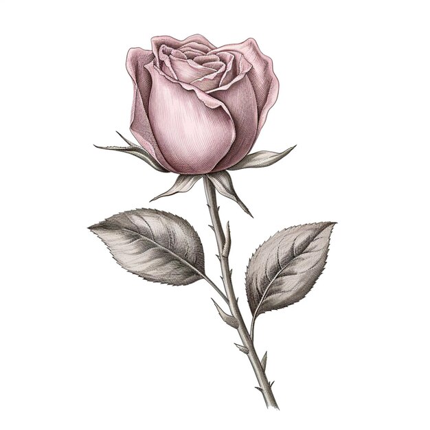 un dibujo de una rosa generativa ai