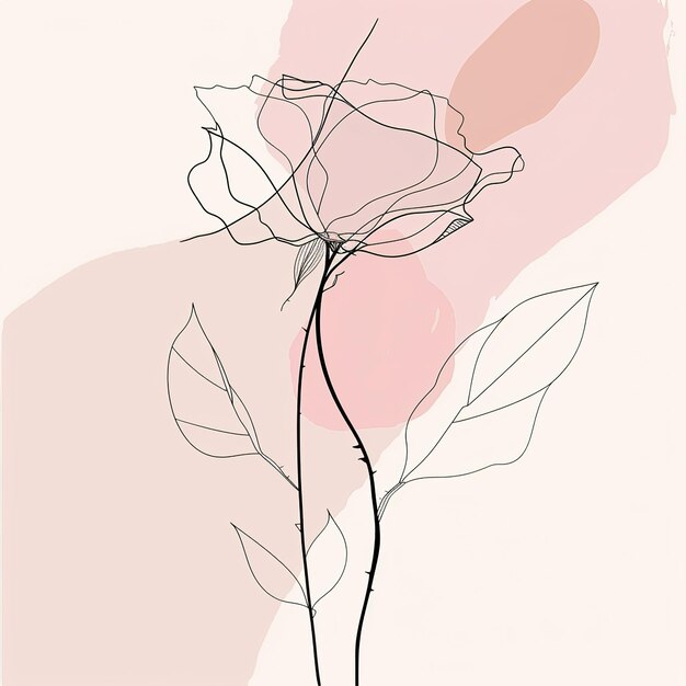 Foto un dibujo de una rosa con las palabras rosa en ella