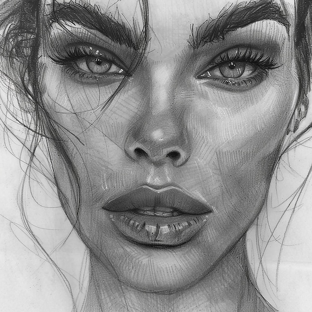 Dibujo del rostro de una mujer