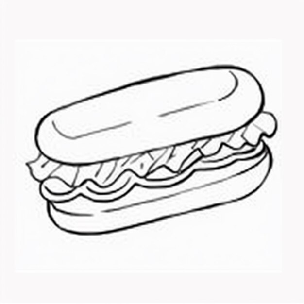 Foto un dibujo de un sándwich con mucha carne y queso generativo ai