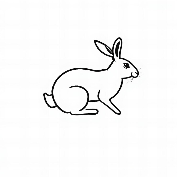 Foto un dibujo sencillo de una liebre
