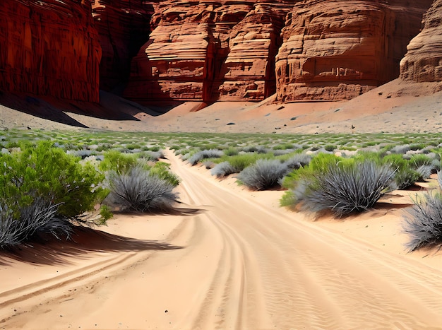 Dibujo de sendero del desierto con colores Pantone