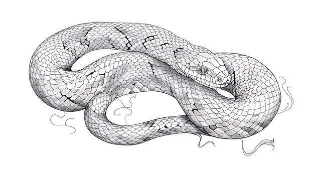 Foto un dibujo de una serpiente con un fondo blanco