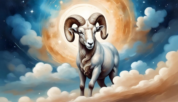 un dibujo de un signo del zodiaco de Aries Aries