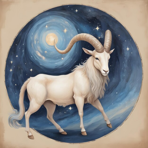 un dibujo de un signo del zodiaco capricornio