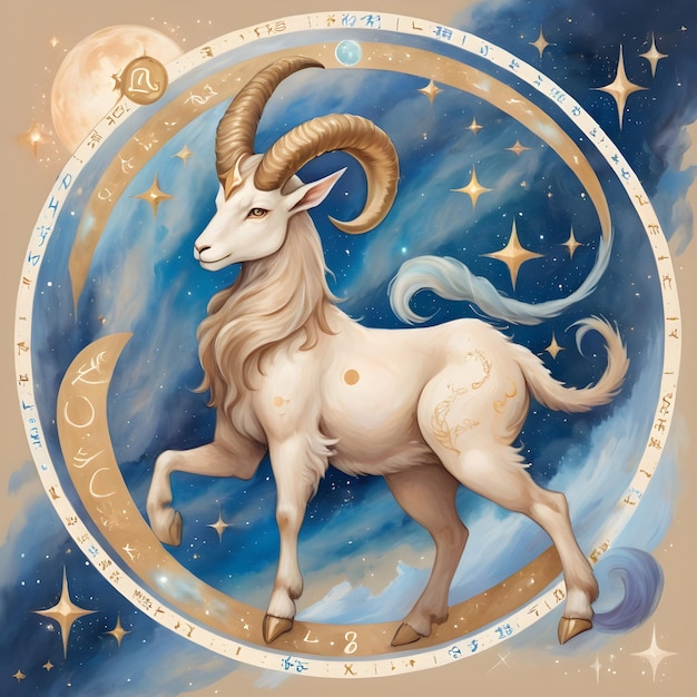 un dibujo de un signo del zodiaco capricornio