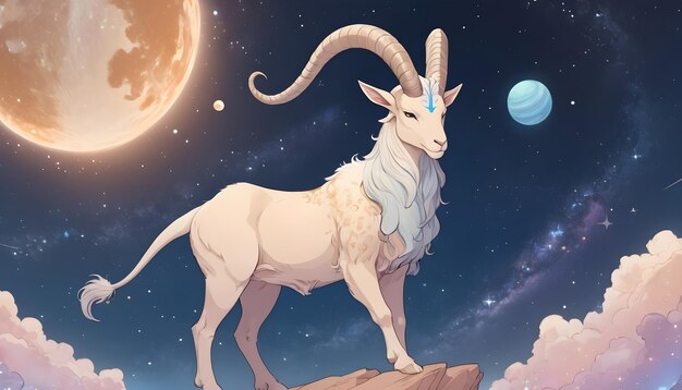 un dibujo de un signo del zodiaco capricornio