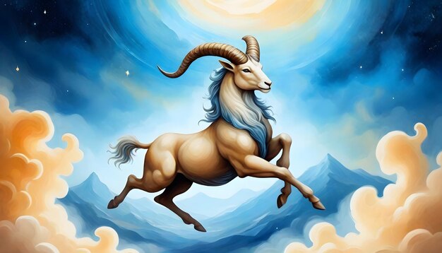 Foto un dibujo de un signo del zodiaco capricornio