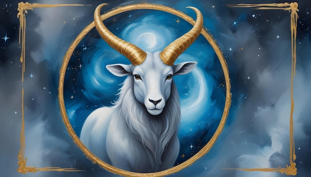 un dibujo de un signo del zodiaco de Capricornio