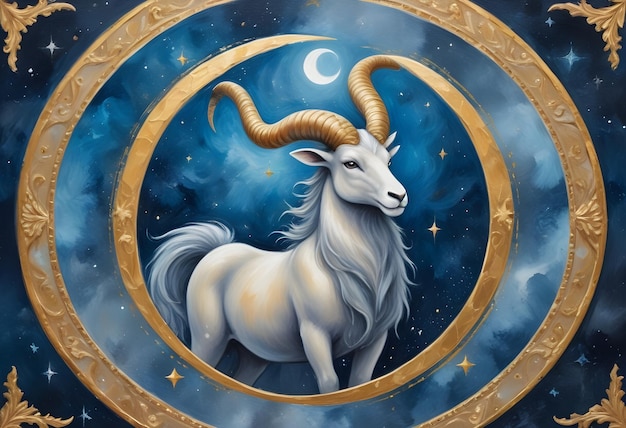 un dibujo de un signo del zodiaco de Capricornio