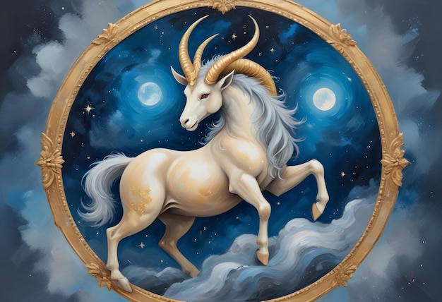 un dibujo de un signo del zodiaco de Capricornio