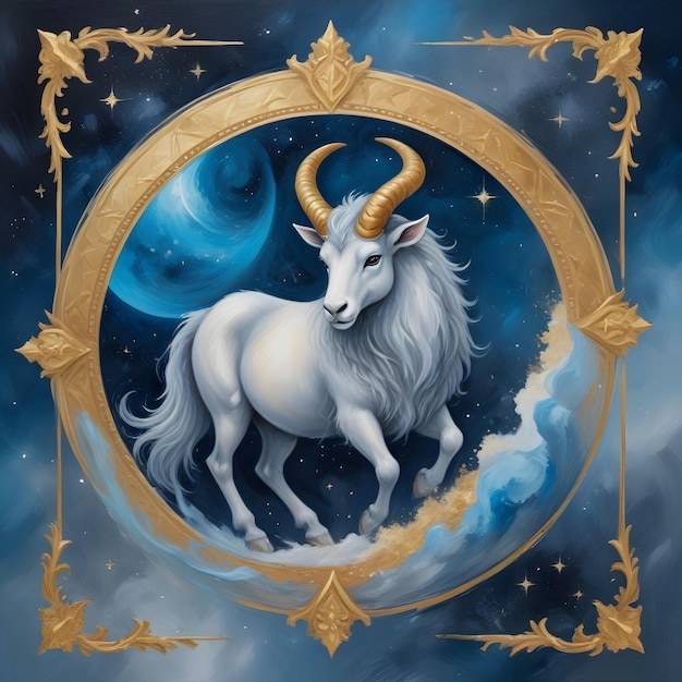 un dibujo de un signo del zodiaco de Capricornio