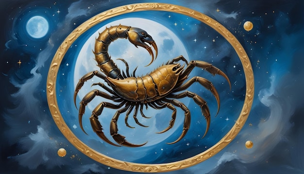 Foto un dibujo de un signo del zodiaco escorpión