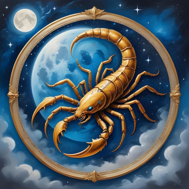 Foto un dibujo de un signo del zodiaco escorpión