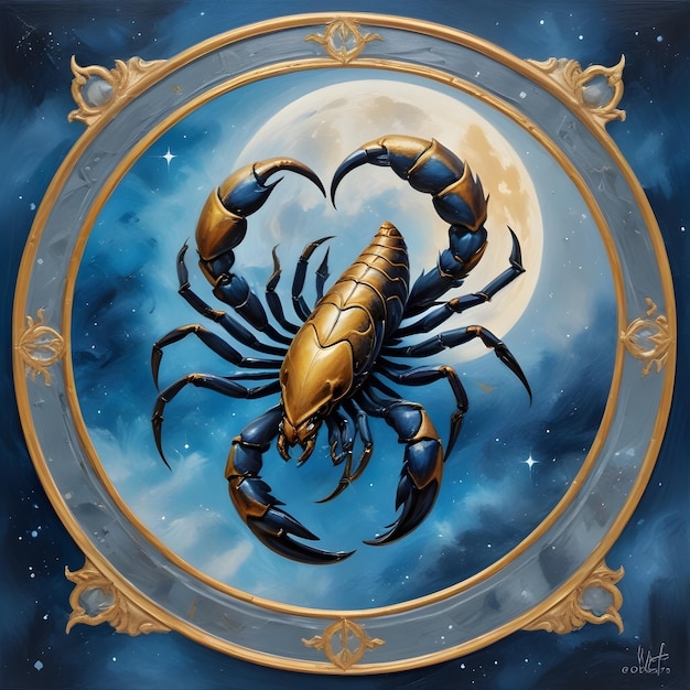 un dibujo de un signo del zodiaco escorpión