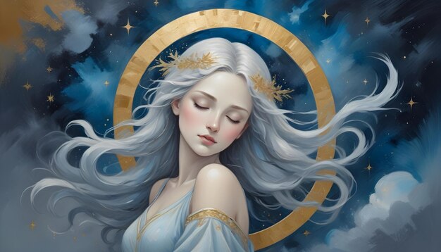 Foto un dibujo de un signo del zodiaco de virgo virgo