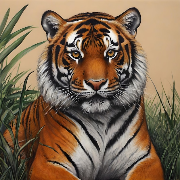 Foto el dibujo del tigre majestuoso