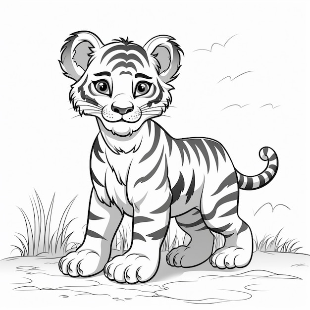 un dibujo de un tigre con las palabras tigre en él