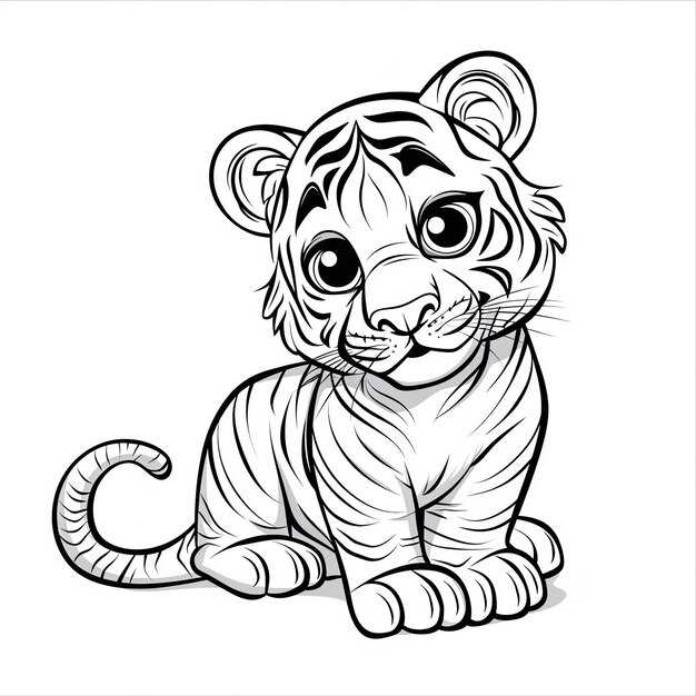 Foto un dibujo de un tigre con un tigre en él