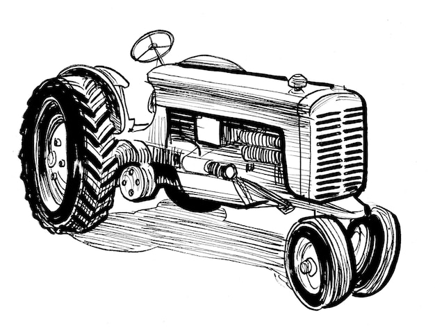 Un dibujo de un tractor con el número 2 en él