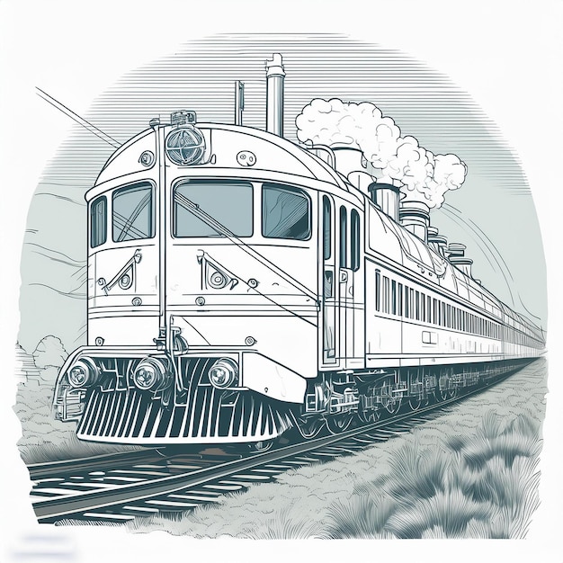 un dibujo de un tren con el número 2 en él