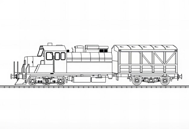 un dibujo de un tren con el número 2 en el frente