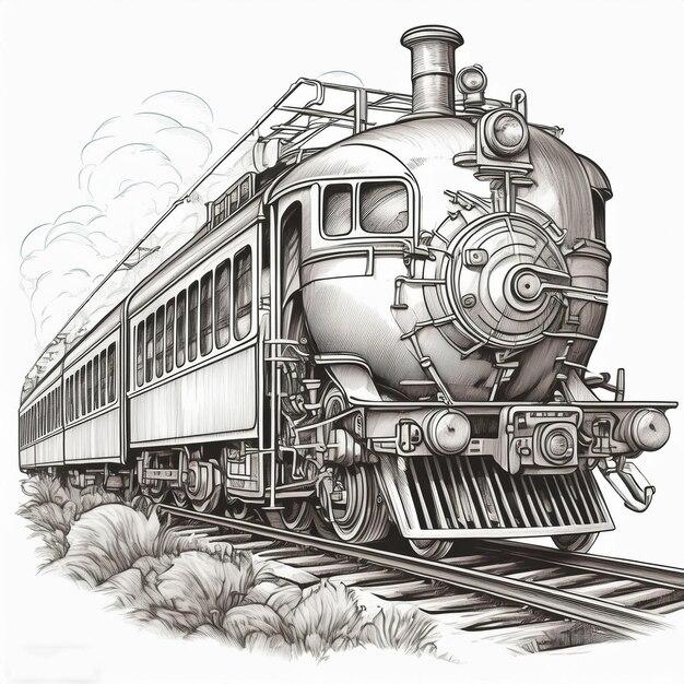 Foto un dibujo de un tren con el número 2 en él