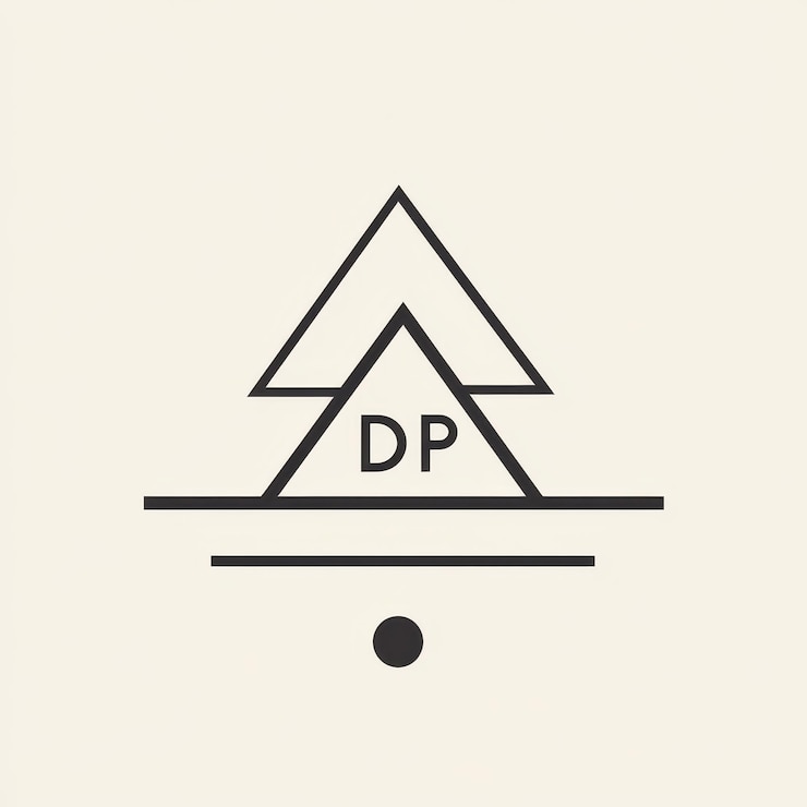 Foto un dibujo de un triángulo con la palabra d en él