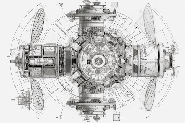 Un dibujo de una turbina con la letra r en ella