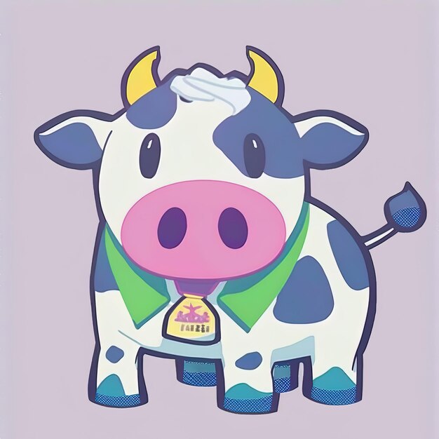Foto un dibujo de una vaca con una etiqueta que dice tp