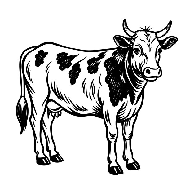 un dibujo de una vaca que tiene la palabra vaca en él
