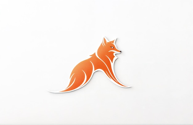 Foto un dibujo de un zorro con un zorro rojo en la espalda