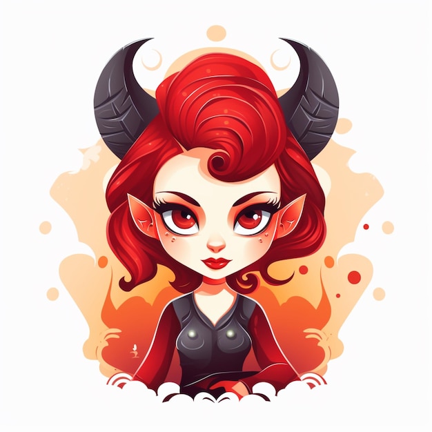 dibujos animados de animación femenina demonio