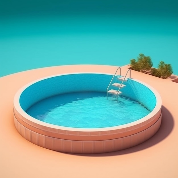 Dibujos animados de arcilla de agua azul de piscina Generado por AI