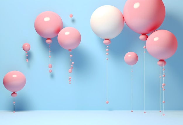 dibujos animados_balones_en_un_fondo_azul_con_texturado