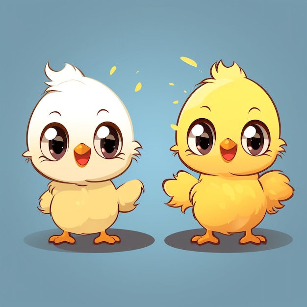 dibujos animados bebé pollo antes y después de la eclosión del huevo