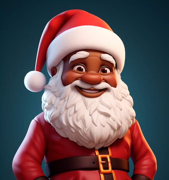 Foto dibujos animados de la buena vieja santa claus negra en 3d