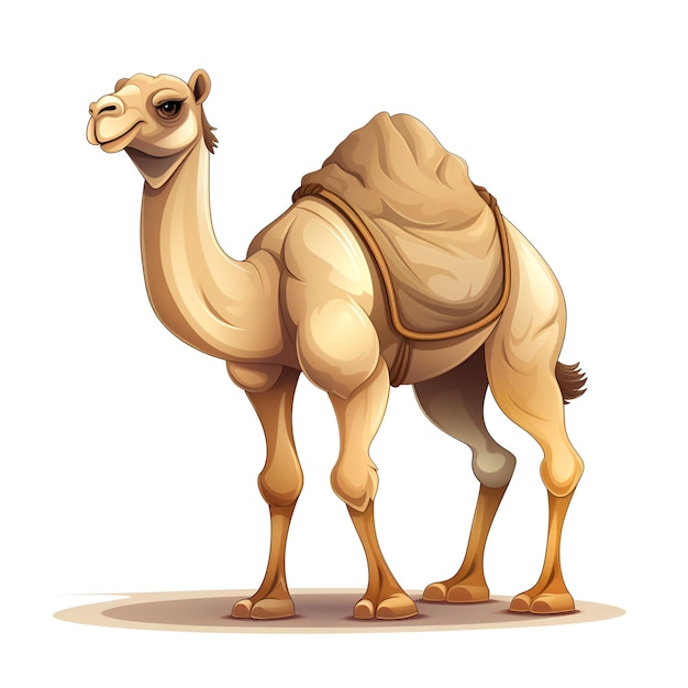 Dibujos animados de camello sobre un fondo blanco.
