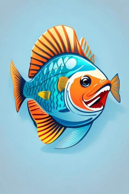 dibujos animados de diseño de logotipo de ilustración de pescado