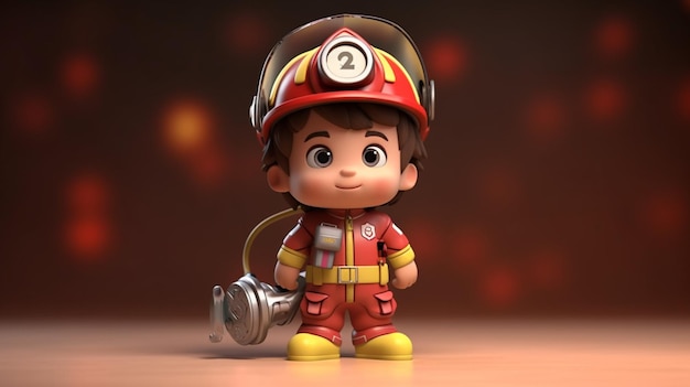 Dibujos animados lindo hombrecito bombero doctores 2d 4k 8k UHD Generative Ai