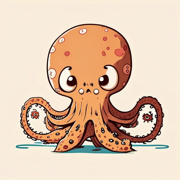 Dibujos animados lindo pulpo océanos felices animales dibujos animados plana