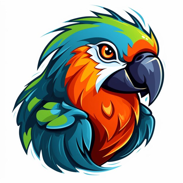 dibujos animados con el logotipo del loro