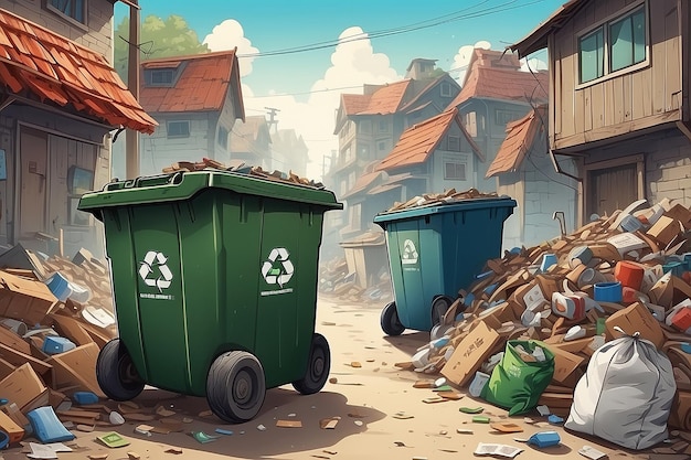 Dibujos animados a mano La basura guarda sus hogares Poster Material de fondo