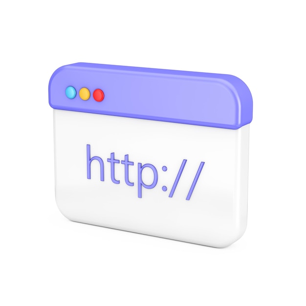 Dibujos animados Protocolo HTTP Navegador de datos Página Ventana Web Icono Signo Representación 3d