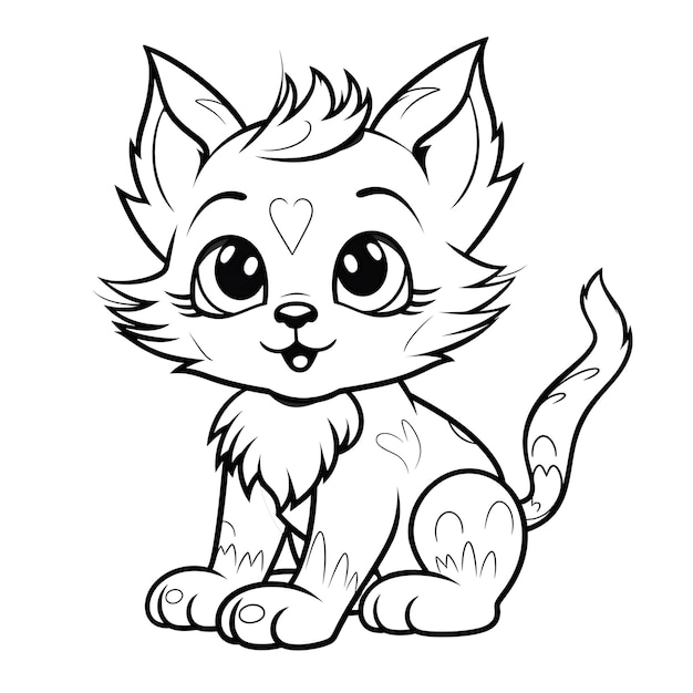 Dibujos para colorear de adorables gatitos esponjosos para niños