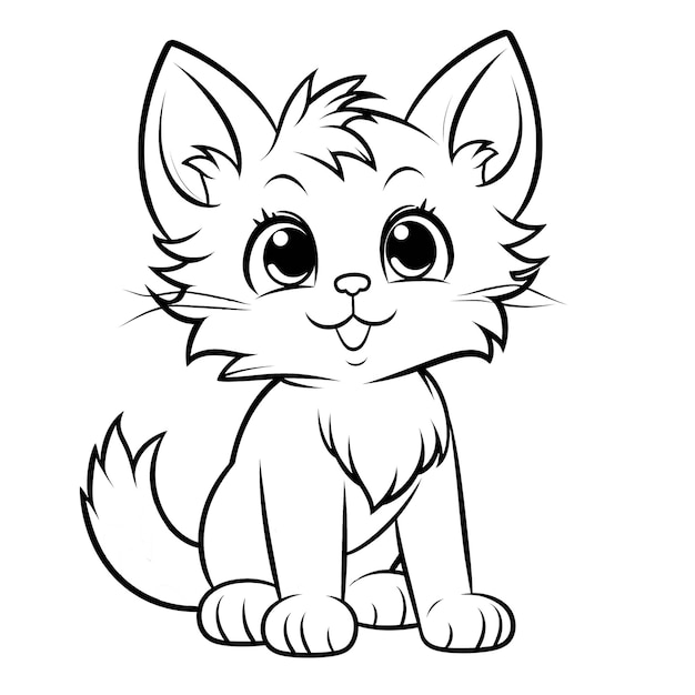 Dibujos para colorear de adorables gatitos esponjosos para niños