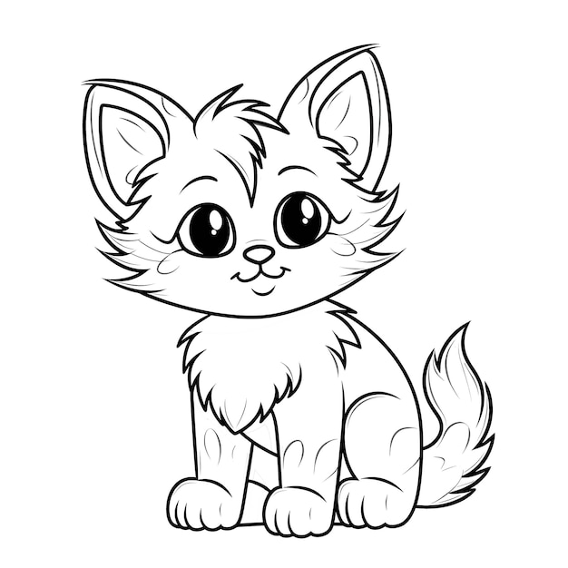 Dibujos para colorear de adorables gatitos esponjosos para niños