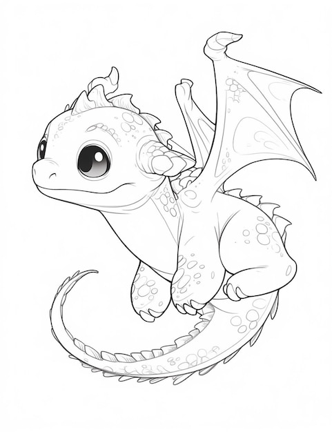 Dibujos para colorear cómo dibujar un dragón desdentado generativo ai