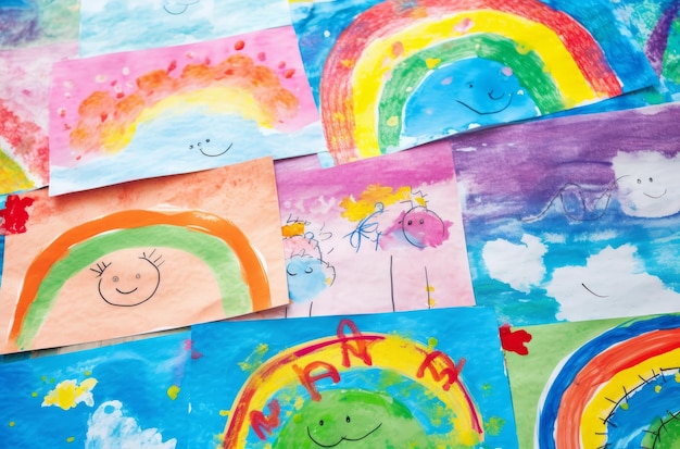 Foto dibujos infantiles de arcoiris.