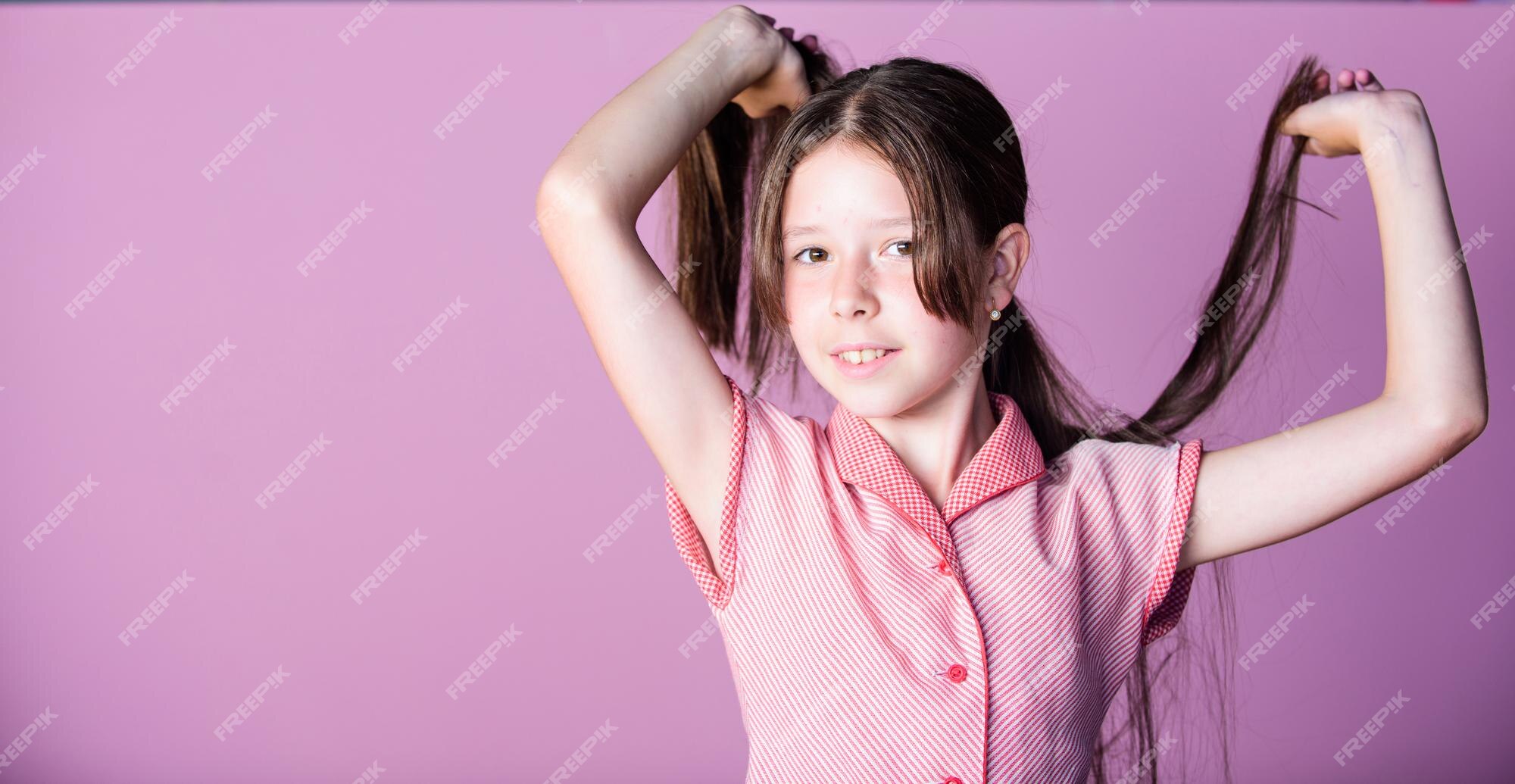 Fundo Menina Com Lindo Cabelo Cabelo Feminino Inocência Foto E